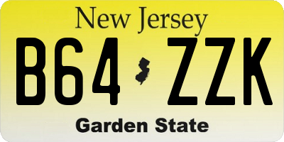 NJ license plate B64ZZK