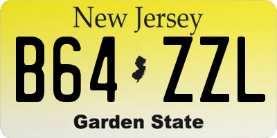NJ license plate B64ZZL