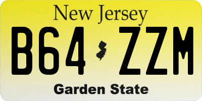 NJ license plate B64ZZM