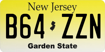 NJ license plate B64ZZN