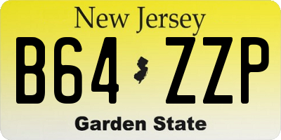 NJ license plate B64ZZP