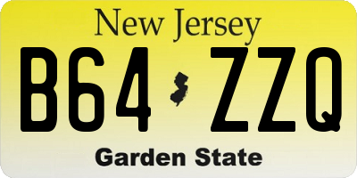 NJ license plate B64ZZQ