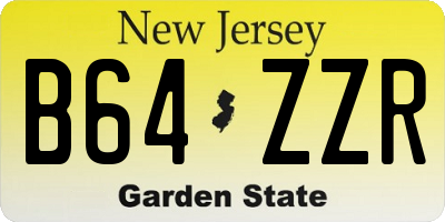 NJ license plate B64ZZR