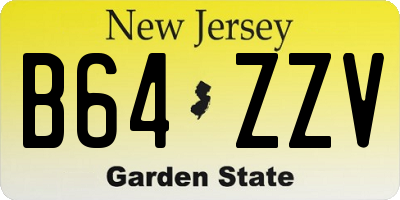 NJ license plate B64ZZV