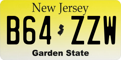 NJ license plate B64ZZW