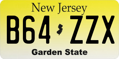 NJ license plate B64ZZX