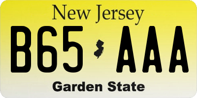 NJ license plate B65AAA