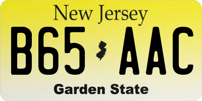 NJ license plate B65AAC