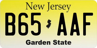 NJ license plate B65AAF