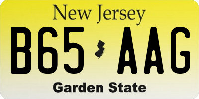 NJ license plate B65AAG
