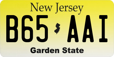 NJ license plate B65AAI