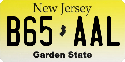 NJ license plate B65AAL