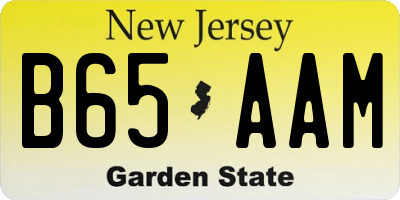 NJ license plate B65AAM