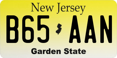 NJ license plate B65AAN