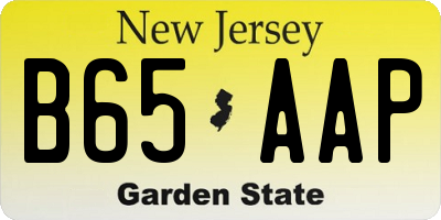 NJ license plate B65AAP
