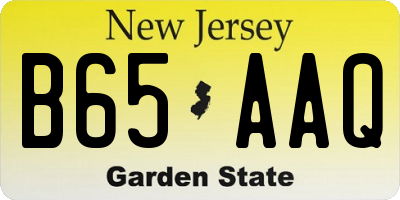 NJ license plate B65AAQ
