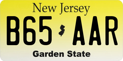 NJ license plate B65AAR