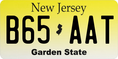 NJ license plate B65AAT