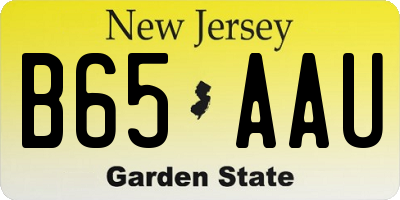 NJ license plate B65AAU