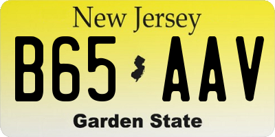 NJ license plate B65AAV
