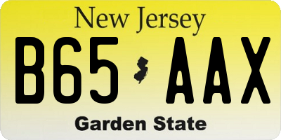 NJ license plate B65AAX