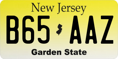 NJ license plate B65AAZ