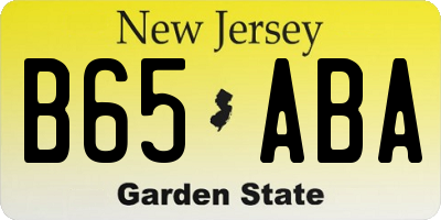 NJ license plate B65ABA