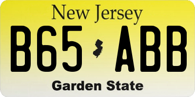 NJ license plate B65ABB