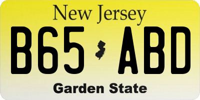 NJ license plate B65ABD