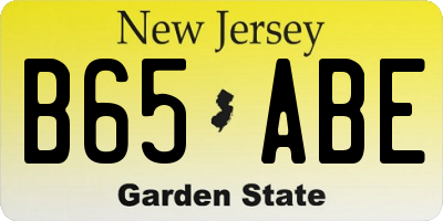NJ license plate B65ABE