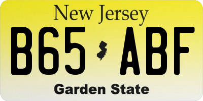 NJ license plate B65ABF