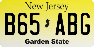 NJ license plate B65ABG