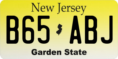 NJ license plate B65ABJ