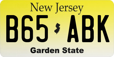 NJ license plate B65ABK