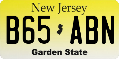 NJ license plate B65ABN