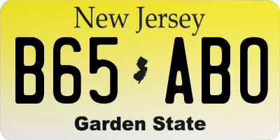 NJ license plate B65ABO