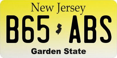 NJ license plate B65ABS