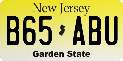 NJ license plate B65ABU