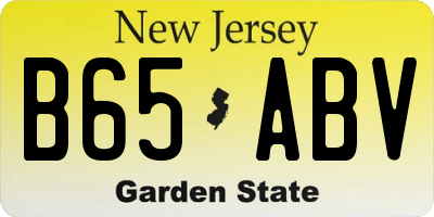 NJ license plate B65ABV