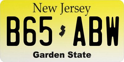 NJ license plate B65ABW