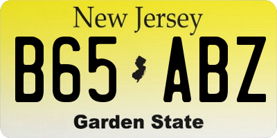 NJ license plate B65ABZ