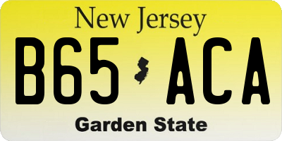 NJ license plate B65ACA