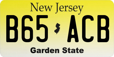 NJ license plate B65ACB