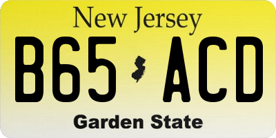 NJ license plate B65ACD