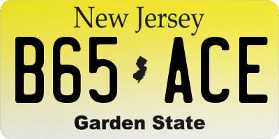 NJ license plate B65ACE