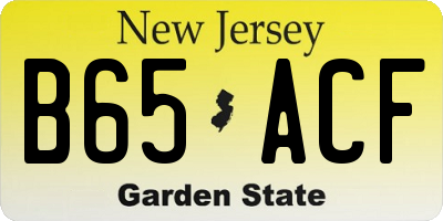 NJ license plate B65ACF