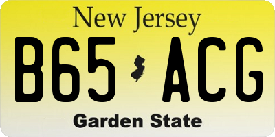 NJ license plate B65ACG
