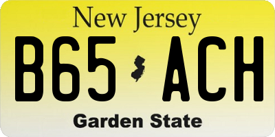 NJ license plate B65ACH