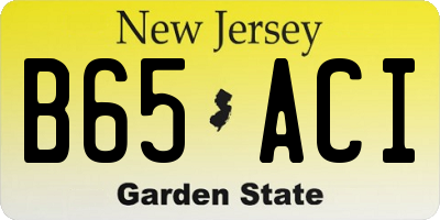 NJ license plate B65ACI