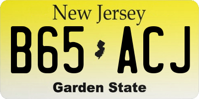 NJ license plate B65ACJ